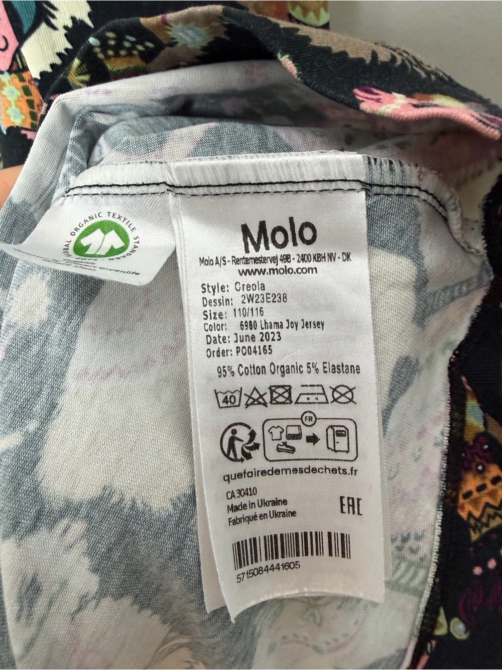 Molo Creola Organic Cotton Llama Joy Long Sleeve Dress Girls Kids Children - Picture 6 of 10